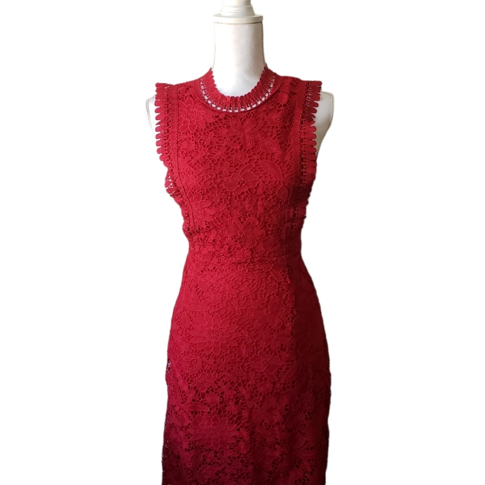 Women's red lace dress